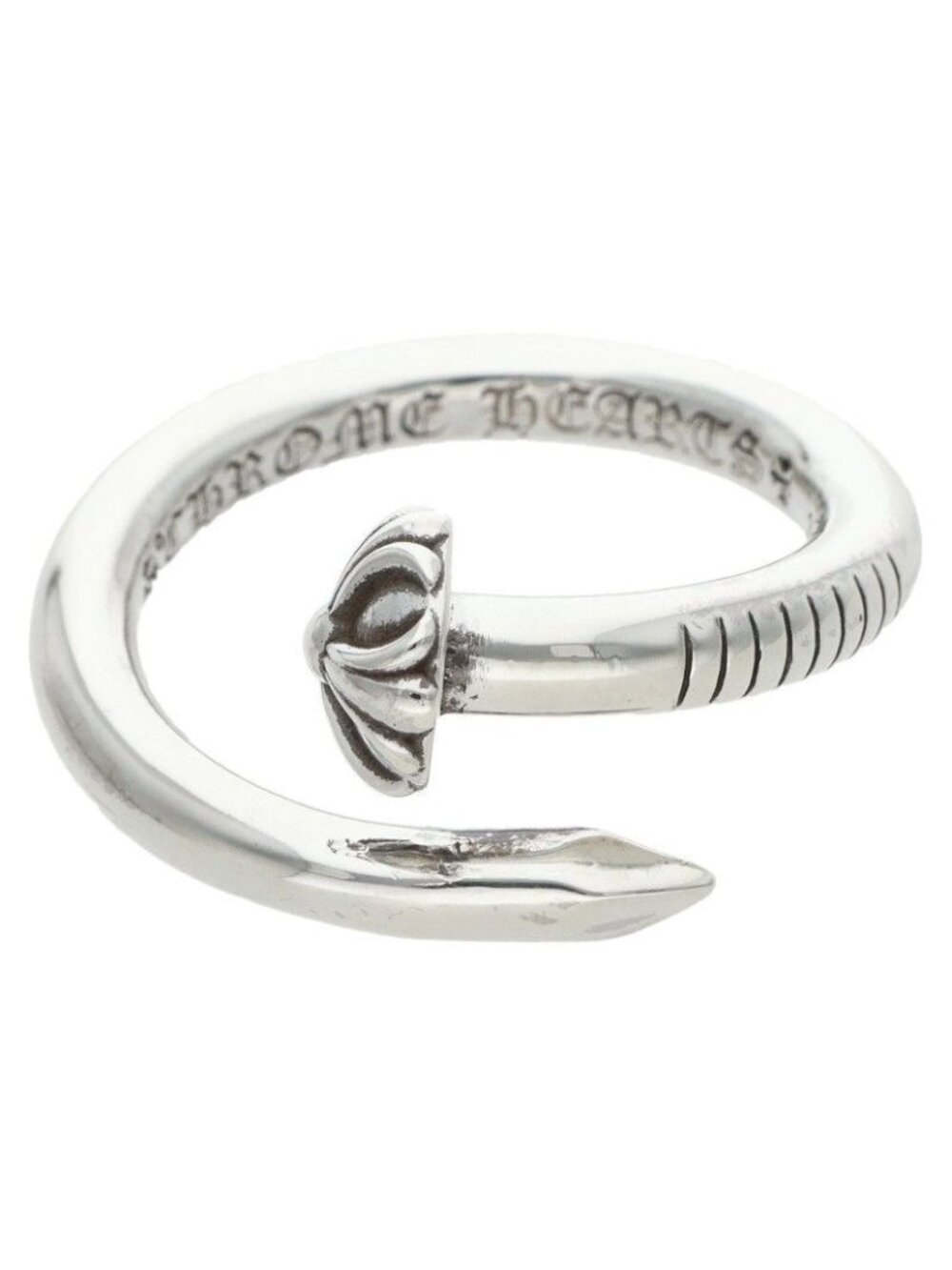 Chrome Hearts Nail Crsball Cross Ball Silver Ring
